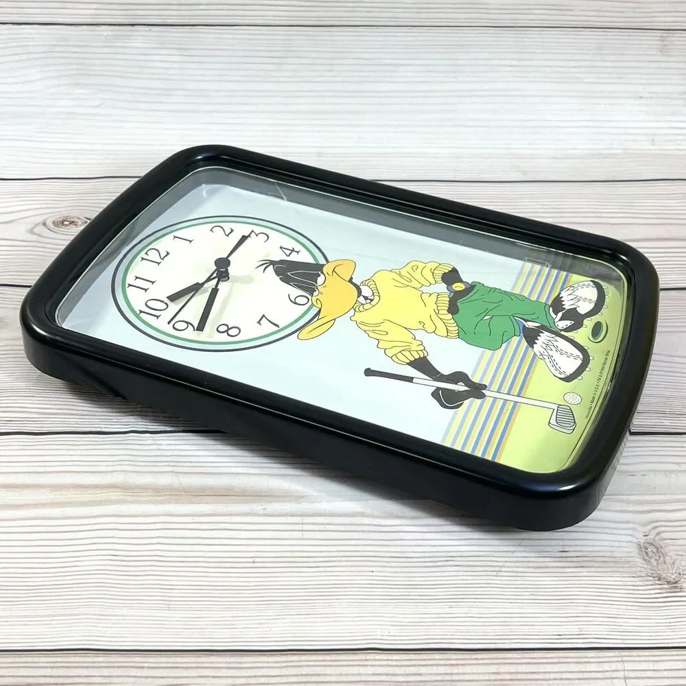Westclox Daffy Duck Golfer Wall Clock 1994 Warner Bros Looney Tunes USA - WORKS